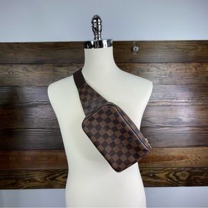 Louis Vuitton Geronimos Damier Ebene Crossbody Bum Bag Fanny Men Authentic